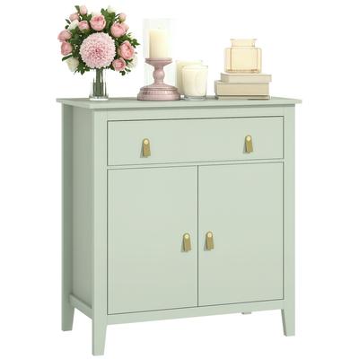 Sideboard Storage Unit, Drawer, Double Doors, Adjustable Shelf, 80 X 40 X 90 Cm, Light Green