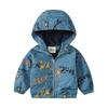 Children's Beltless Jacket, Autumn and Winter Boys' Fleece-Lined Windbreaker, Baby Boy's Casual Hooded Zipper Children's Clothing Jacket