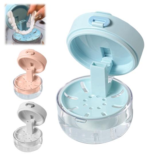 Aligner Cleaning Container Retainer Case with Mirror, Removal Tool, Brush, Leak-Proof Denture Invisible Braces Box Bath Holder, Dental for Orthodontic