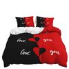 Three-Piece Black And White Series Couple Quilt Cover Digital Printing Bedding Kit