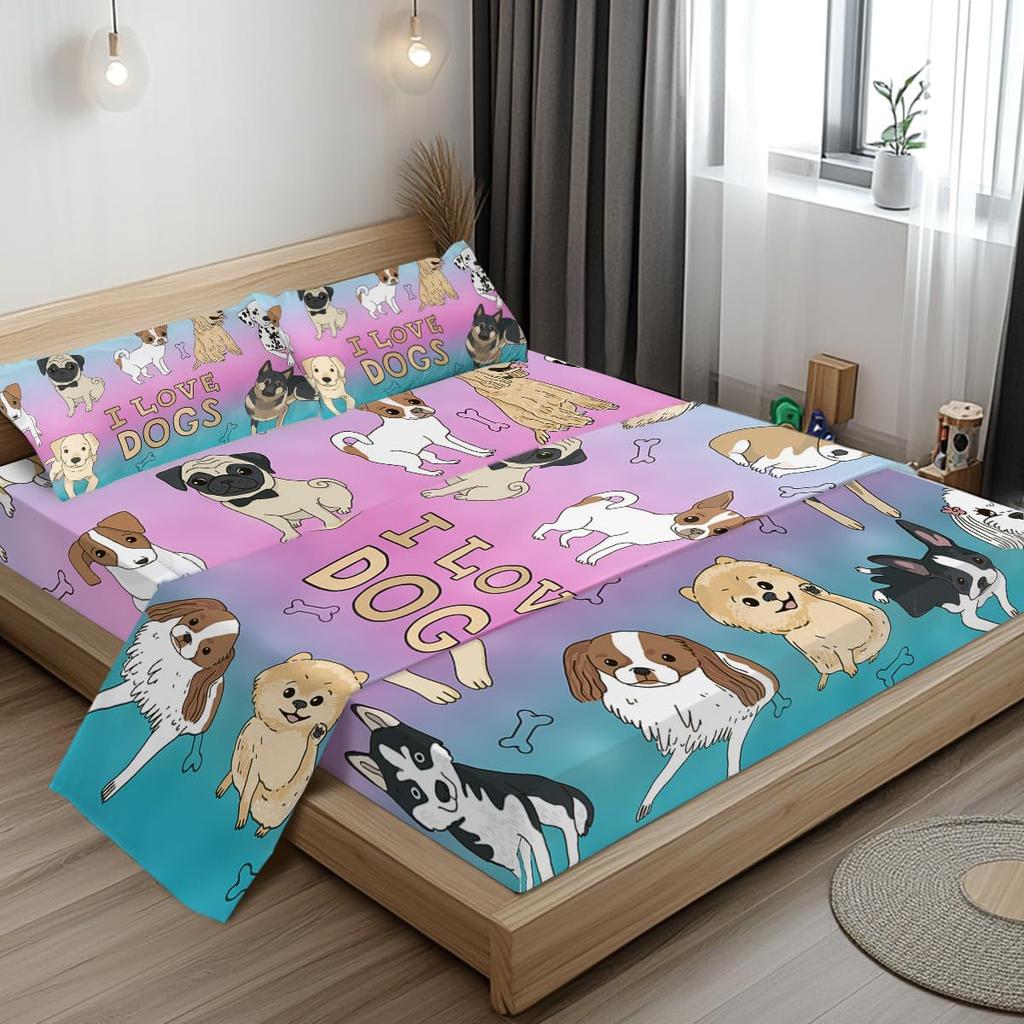 Bohemian Pink Pattern Sheet Four-Piece Bedding Set Bedroom Dormitory Bedding Decoration