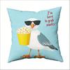 Seagull Snack Thief Print Cushion Cover, Zipper Style Durable, Living Room Sofa Pillowcase
