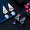 Popular Jewelry Brass Inlaid With Colored Zircon Earrings Electroplated Platinum Ear Jewelry