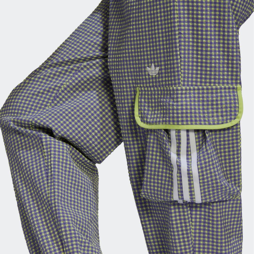 Adidas Originals Gingham Sports Long Pants Series Durable Skin-Friendly Cargo Pants Women Pants Gray White HB9457