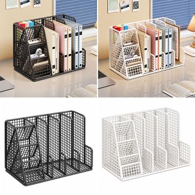 Porte-livres de bureau en treillis métallique Porte-documents polyvalent Porte-dossiers de bureau en métal Maison
