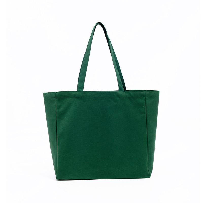 Canvas Tote Bag With Solid Color For Shopping And Gift Use