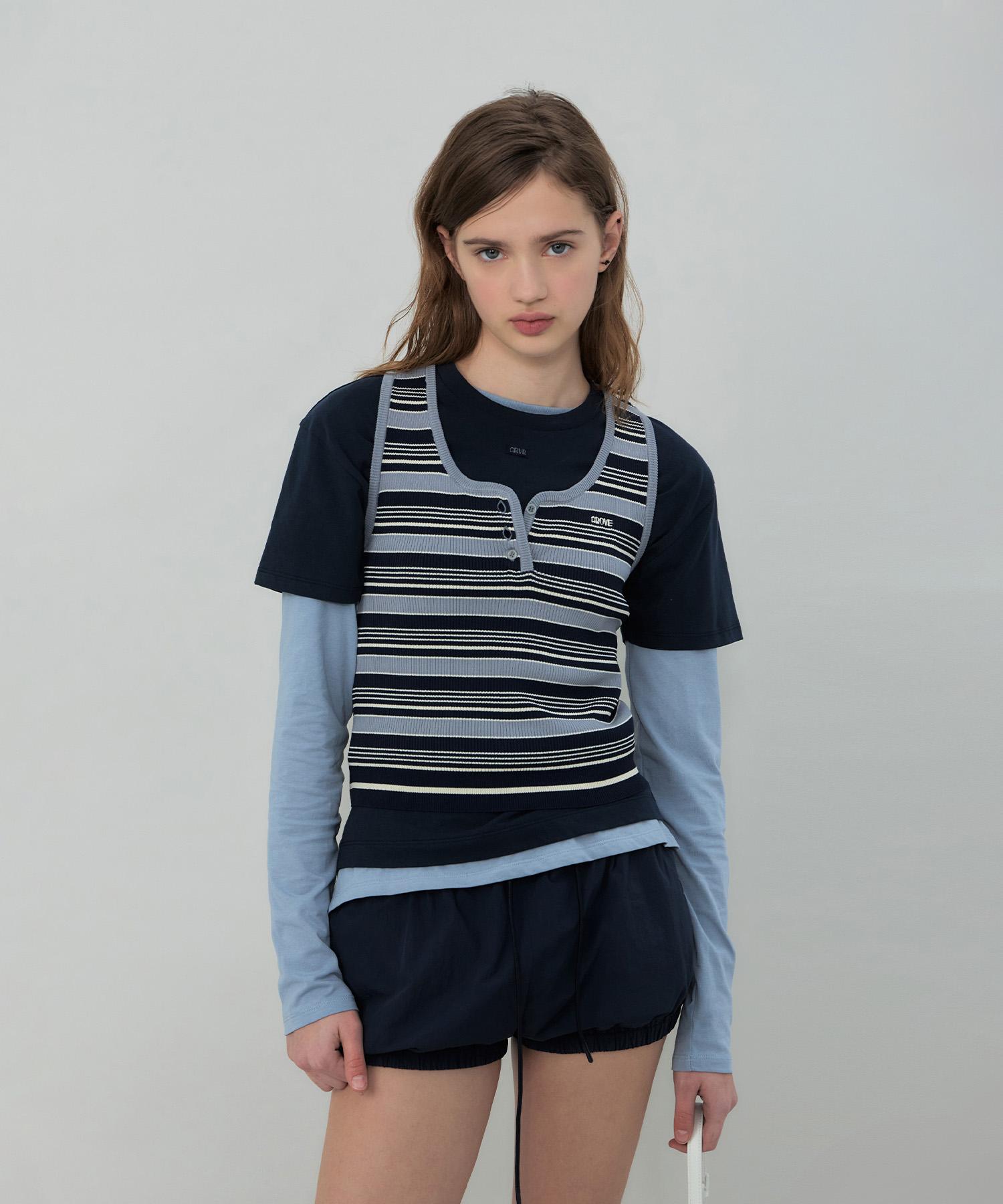 Grove Frankie Stripe Sleeveless (Grey Stripe) Grey Stripe/F