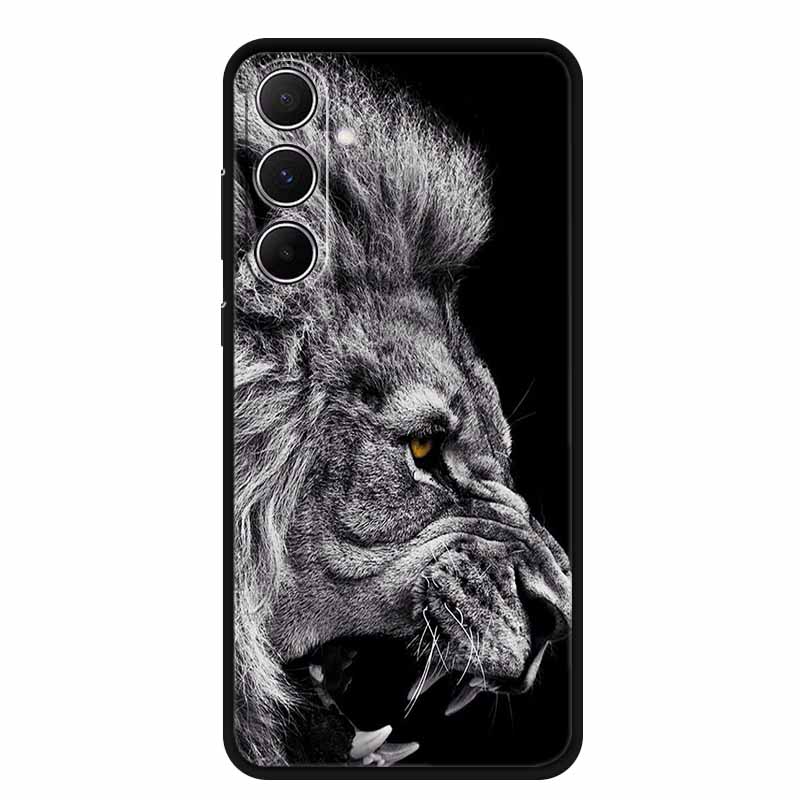 For Samsung Galaxy A55 5G Case Animals Soft Silicone TPU Phone Cases Back Cover For SamsungA55 Wolf Protector Cute Girl Shell