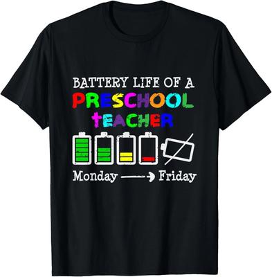 Akkulaufzeit eines Vorschullehrers T-Shirts Geschenk Unisex T-Shirt