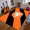Orange Lion Emblem with Striped Background Patterned Carpet a Non Slip Rug Suitable for All Seasons and Any Setting, Gift
