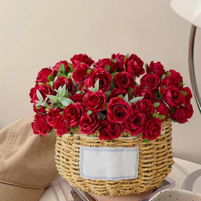 Artificial Rose Flower Branch with Stem Realistic Reusable Wedding Party Bridal Bouquet Floral Arrangement Faux Flower Indoor Outdoor Decoration