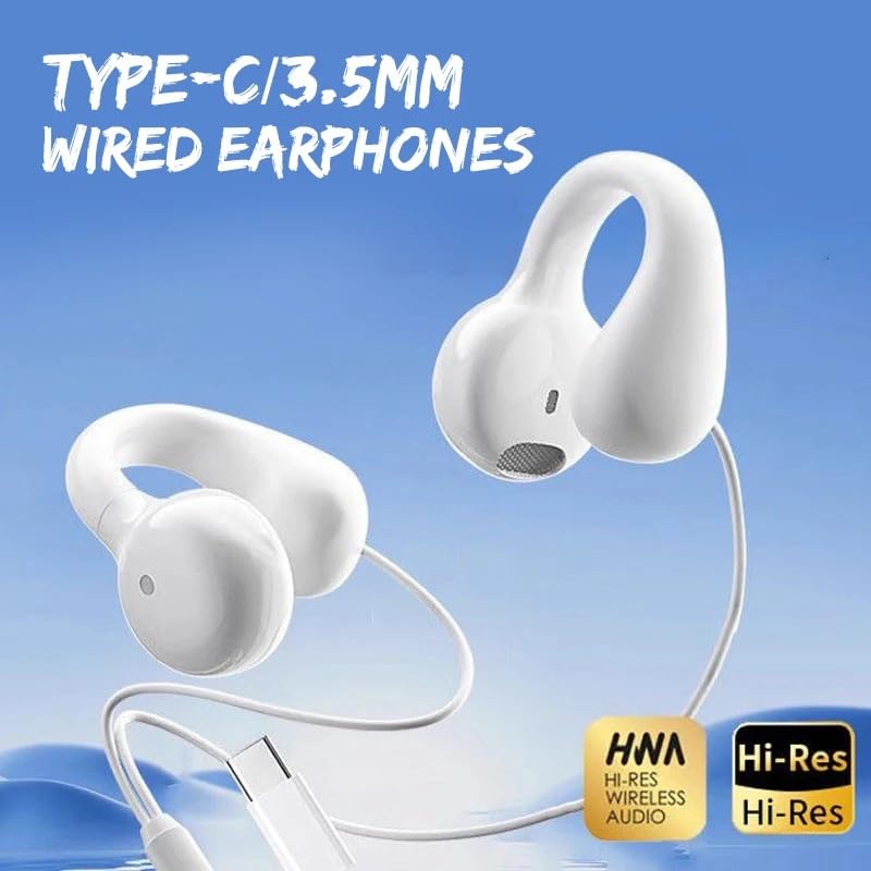 Wired Earphones with Wired Gaming Headset with Call Volume IPX Compatible with PCs and Online Meetings 3.5mm Microphone, Open-Ear, Non-Clog,