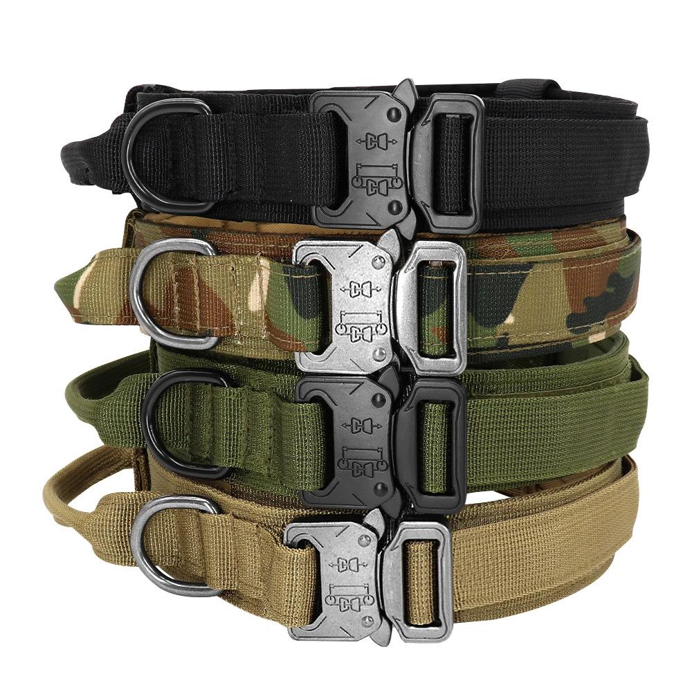 Durable Military Tactical Dog Collar Adjustable Pet Nylon Training Rottweiler Dog Collar For Medium Large Dogs German Shepard