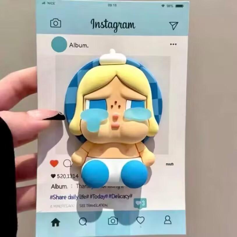 3D Silicone Cartoon Crying Star Mobile Phone Stand & Retractable Airbag Holder