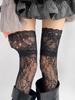 Women'S Sexy Lace Trim Nylon Fishnet Stockings Retro Floral Sweet Mesh Breathable Thigh High Long Socks Jk Over The Knee Socks High Quality