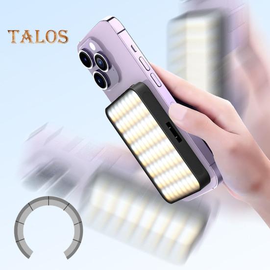LED Fill Light with Phone Clip Cold Shoe Super Bright 3 Light Modes Flicker Free Portable Rechargeable Magnetic Phone Selfie Light Accessory