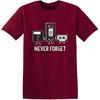 Never Forget Shirt Retro Floppy Disk VHS Cassette Funny Graphic Unisex Tee