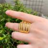18K Gold Plated Ring, Women'S Jewelry Ring, Retro Multi-Row Zir*****Pen Ring.