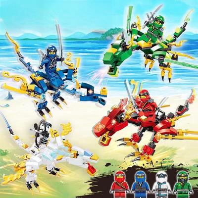 4 In1 Action Dragon Mini Figures Dolls Building Blocks Bricks Model Birthday Christmas Childrens Day Gifts for Kids Boys