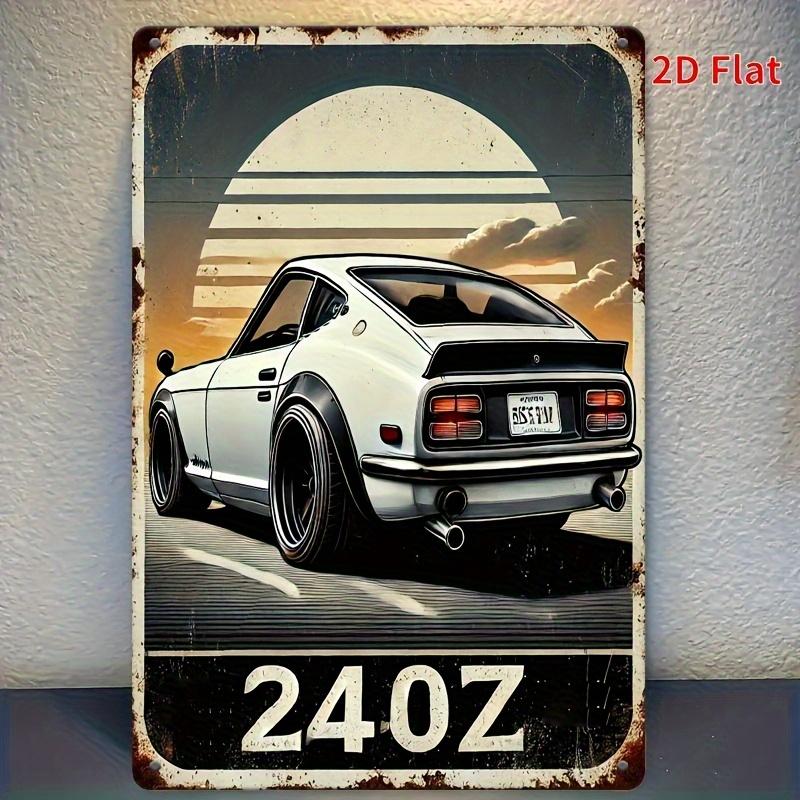 Vintage Z Classic Car Metal Wall Art Sign Rustic Retro Automotive Decor with Sunset Backdrop Durable Garage Bar Ca