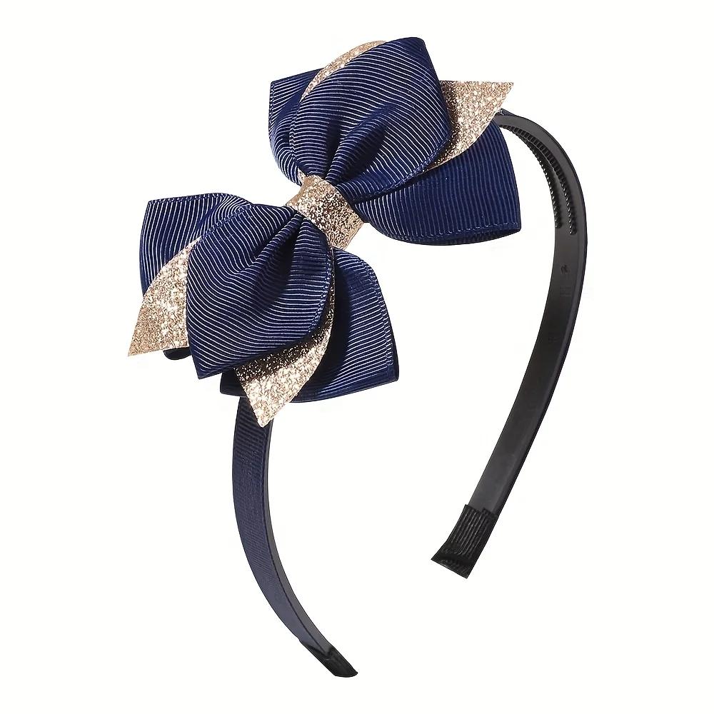 Niedliches Schleifen-Haarband Mädchen Handgemachtes Schleifen-Haarband Kopfschmuck Cartoon Schleife Haarreif Kinder Haarschmuck Glitzer Geschenke