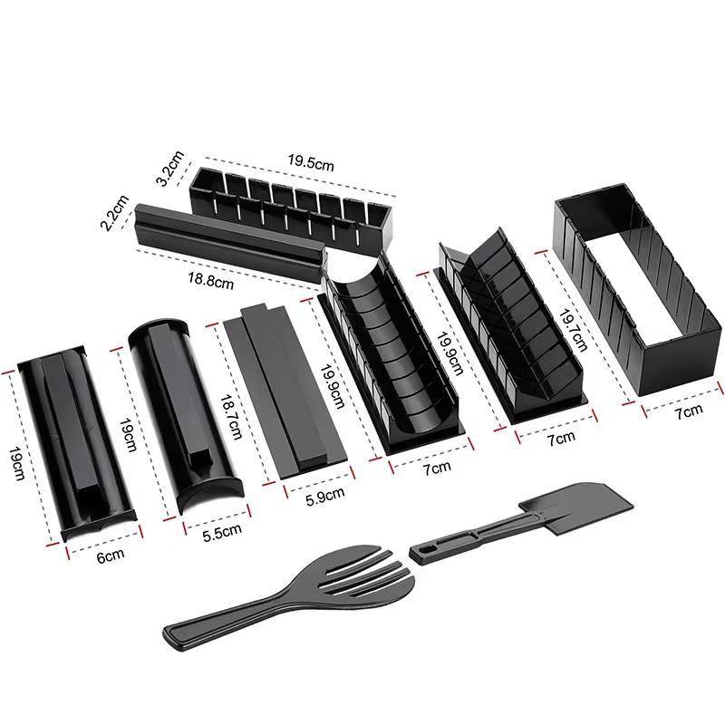 10 Pcs Sushi Making Kit Original Sushi Maker Tool Set DIY Sushi Rice Roll Mold Shapes For Beginners Sushi Mold Press YY115