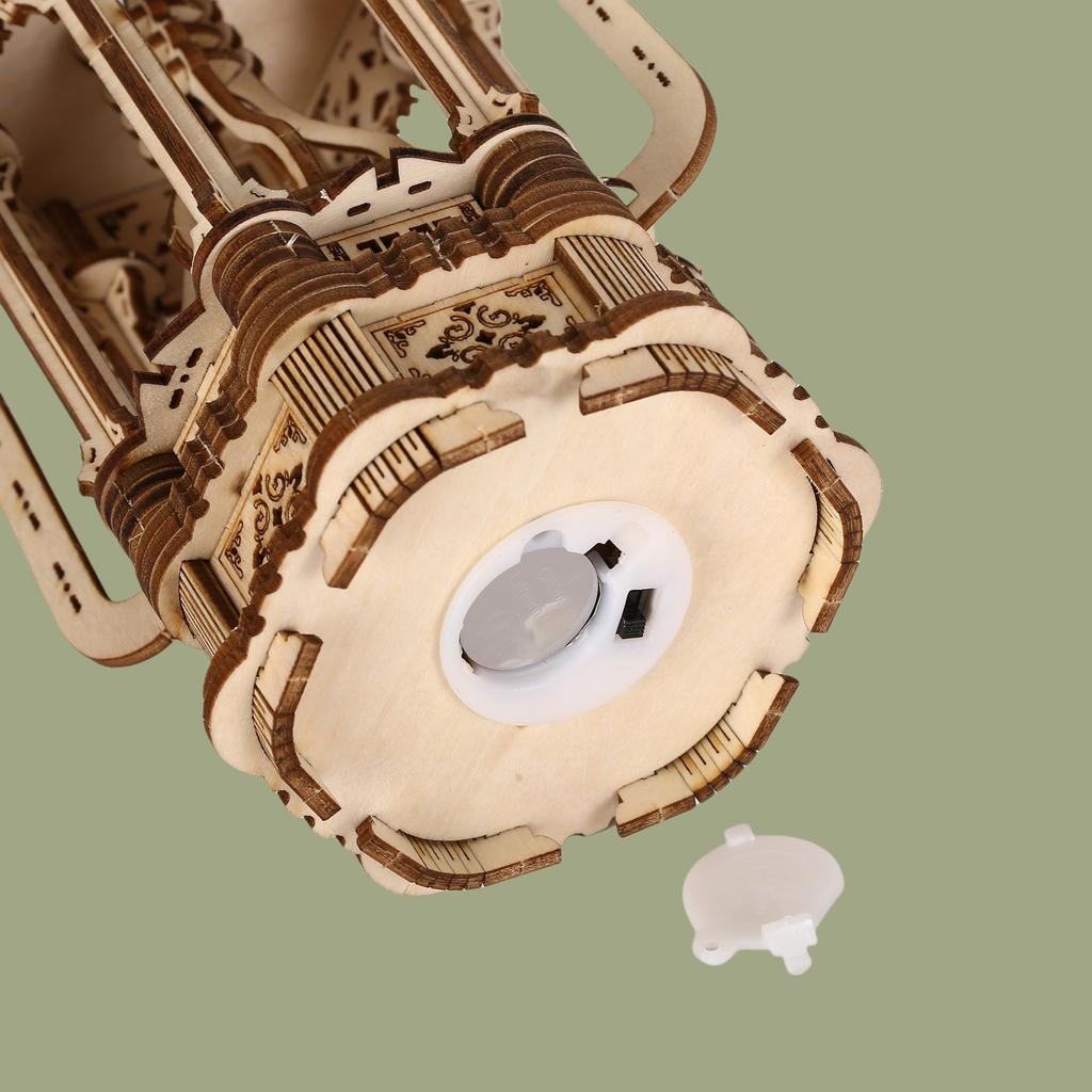 3D Wooden Puzzles for Adults Handmade DIY Crafts Model Kits Rotating Vintage Lantern Hands On Activity Desk Decor Birthday Or Ch