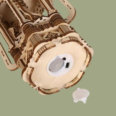 3D Wooden Puzzles for Adults Handmade DIY Crafts Model Kits Rotating Vintage Lantern Hands On Activity Desk Decor Birthday Or Ch