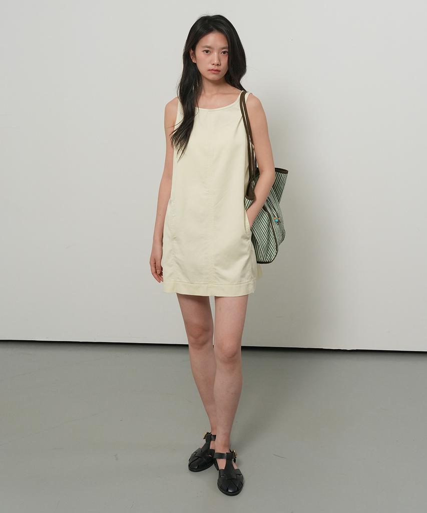 General Idea Minimal Twill Dress [Ivory] / Gf2Lop515