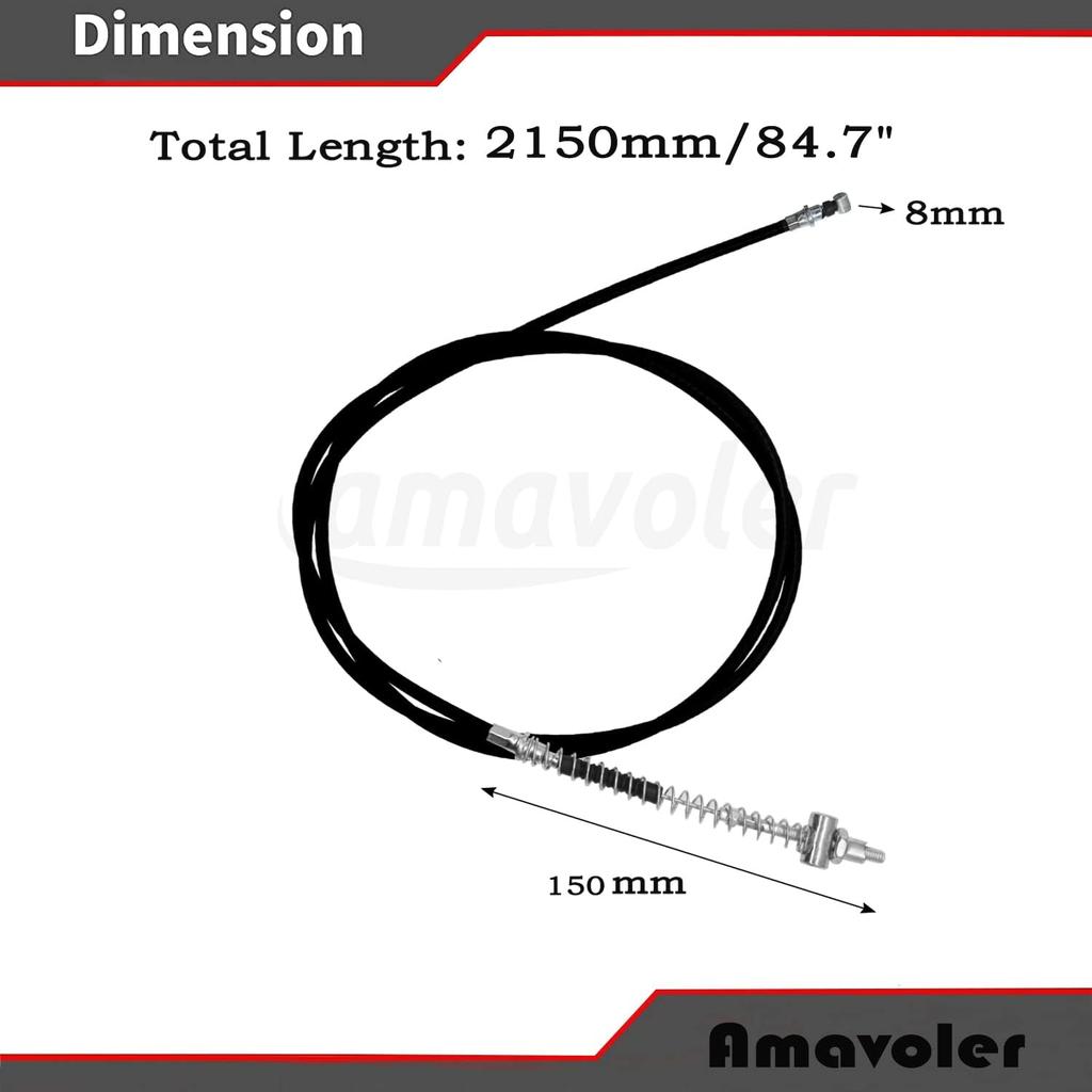 84.7" 215Cm Rear Brake Cable Replacement Accessory Fit For GY6 50Cc 150Cc ATV Go Kart TaoTao Roketa SunL Moped Scooter.