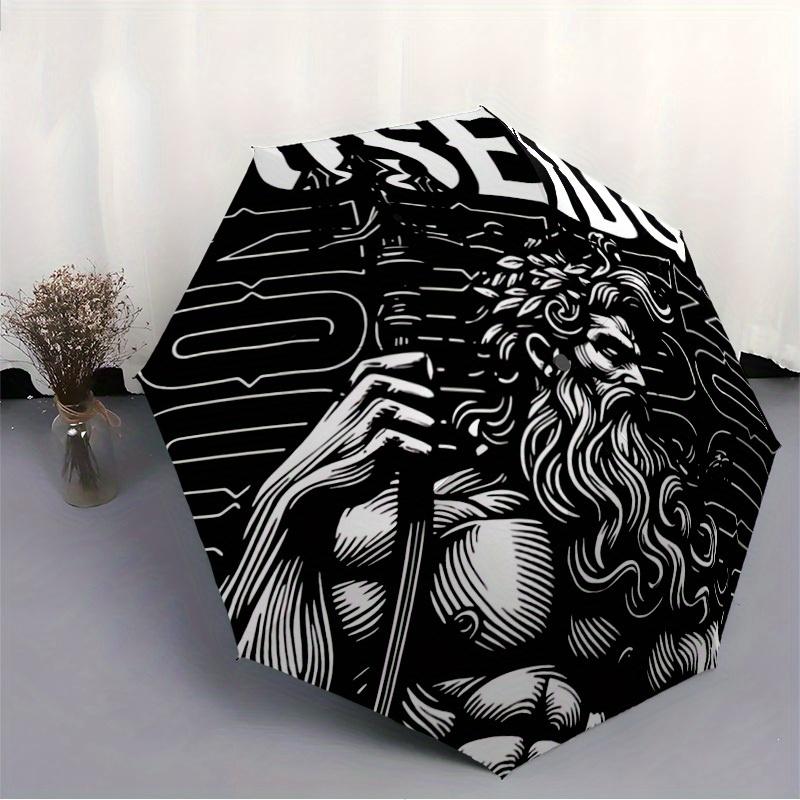 1pc Poseidon, Sea God Umbrella - 8-Rib Automatic Open/Close, Fashionable Compact Umbrella for Outdoor Adventures Yy250813123