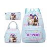 KPop Demon Hunters Character Colorful Backpack Three-Piece Set Rumi Mira Zoey HUNTR/X Saja Children'S Large Capacity Schoolbag