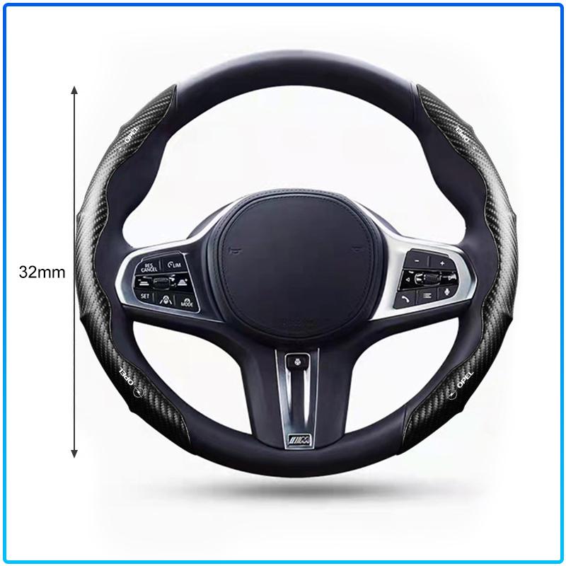 Car Steering Wheel Cover Carbon Fiber Sports Ultra-thin Non-slip Card Cover For Opel Astra H G Corsa Insignia Astra Antara Meriva Zafira Interior