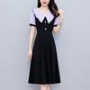 Stylish Slimming Plus Size Women's Mid-Length Summer Dress with Short Sleeves