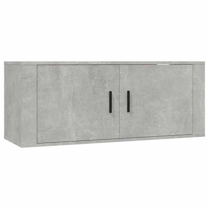 Meuble TV - Ensemble 8 pièces Maison Exclusive - Gris béton - Bois d'ingénierie - Mural, grand rangement