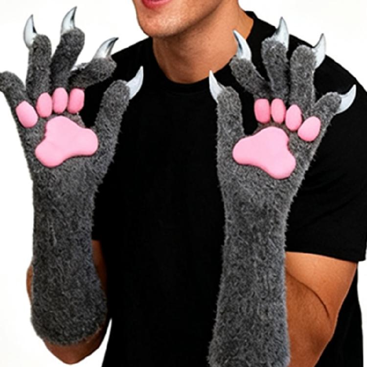 Fashionable Faux Fursuit Nails Mittens Soft Gloves 8 Colors Variants Perfect for Themed Event