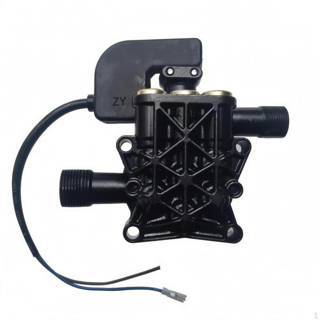 Car Washer Pump Head Ribbed Casting Pressure Metal Body Machine Part Black No Gauge