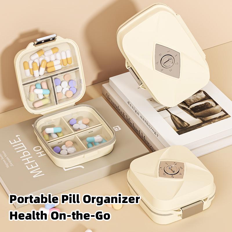 7-Compartment Sealed Medicine Box Counting Pill Box Waterproof Moisture-Proof Portable for Business Trips Medication Carrying