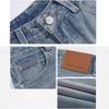 Women High Waist Wide Leg Denim Culottes Casual Light Blue Jeans