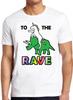 Rave T-Shirt Einhorn reitet auf Triceratops Lustiges Cooles Geschenk Tee 478