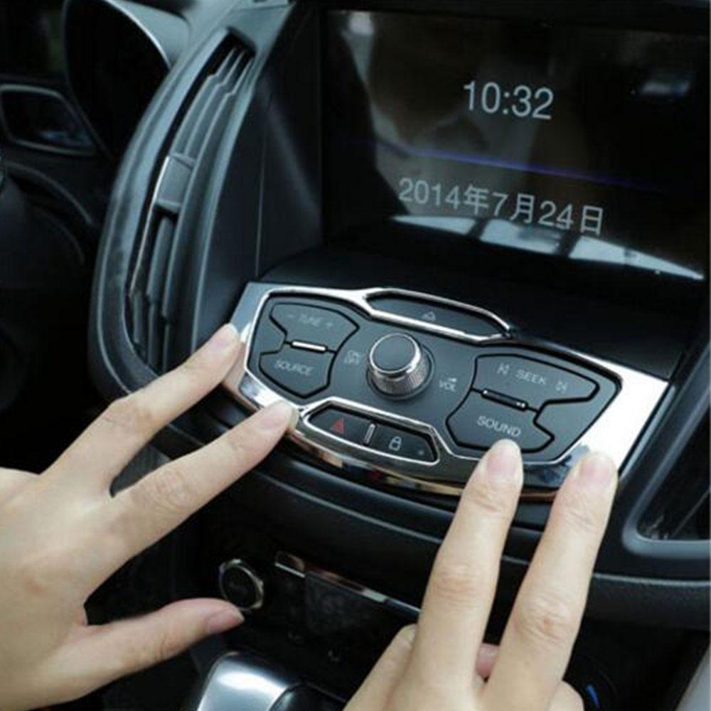 Car Console Navigation Control Panel Trim Cover for Ford Kuga / Escape 2013 2014 2015 Interior Decor Frame Sticker Accessories
