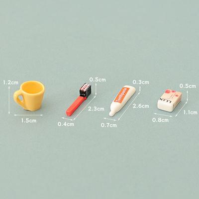 1Impostare1:12 Casa delle Bambole Miniatura Sapone Spazzolino da Denti Dentifricio Modello Tazza Modello Casa Decorazione Giocattolo Accessori Casa delle Bambole