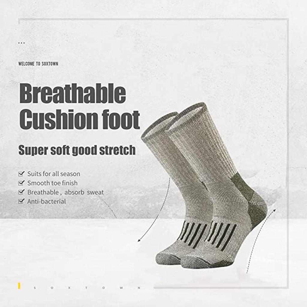 Zhuohe Classic Merino Wool Socks - Large European Size for Mountain Climbing & Hiking