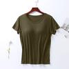 Women's Camisole Short Sleeve Top Summer One-piece Non-Steel Ring With Chest Pad Top
