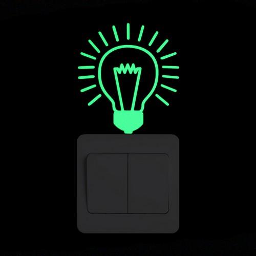 Luminous Cartoon Switch Sticker Glow in the Dark Cat Sticker Fluorescent Fairy Moon Stars Sticker Kid Room Decoration Home Decor