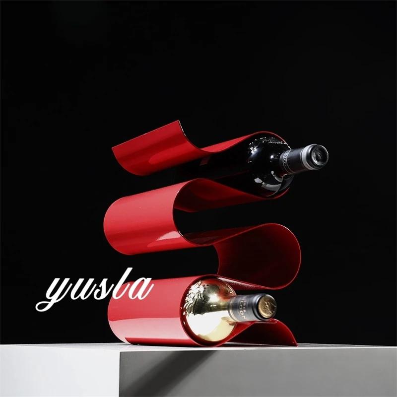 Portabottiglie Minimalista in Ferro per Soggiorno Sala da Pranzo Bar Mobile TV Display Piatto Elegante Decorazione per la Casa Per Coppie Regalo di Natale