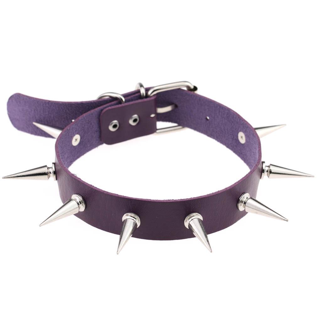 Japanese Harajuku Punk Spiked Leather Choker Necklace for Cosplay
