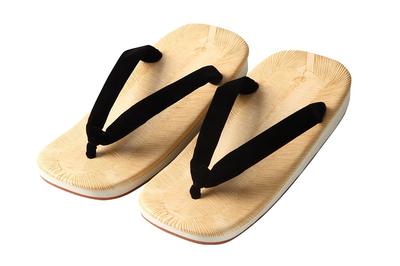 Edoten Geta Sandalen, Gemaakt in Japan, Gele Tatami Mat, Antislip Snoepzool, Zwarte Band, Maat M (Medium)