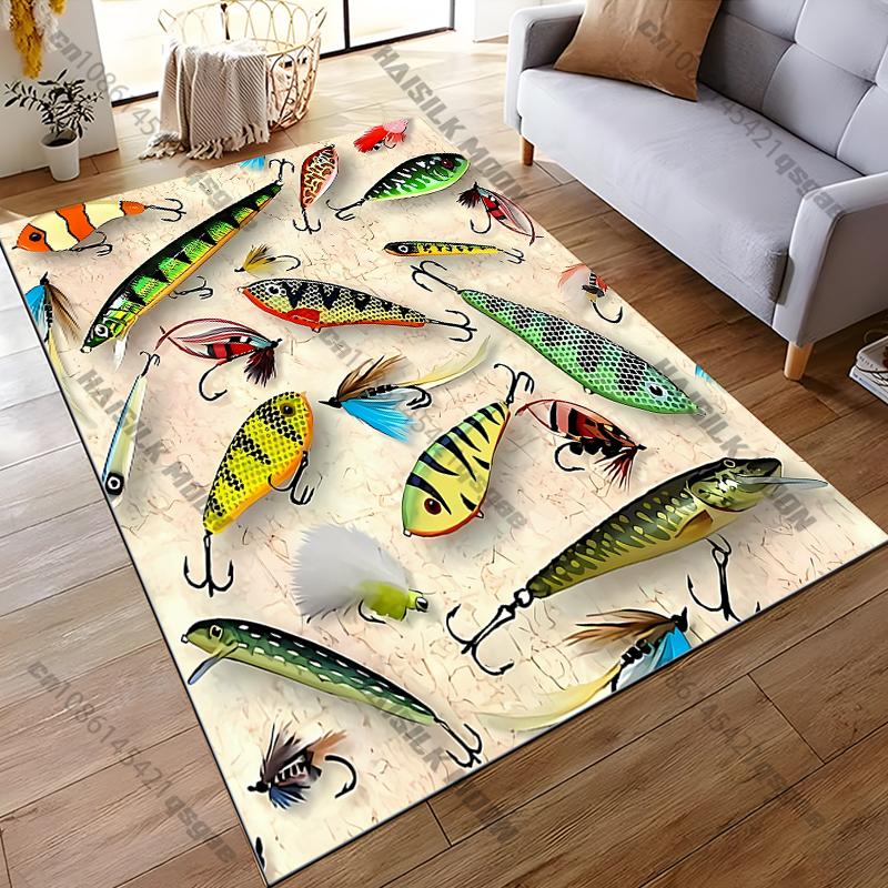 15 Sizes Colored Fishhook Area Rug,Carpet for Living Room Bedroom Sofa Doormat Decoration,Non-slip Floor Mat Outdoor Rug