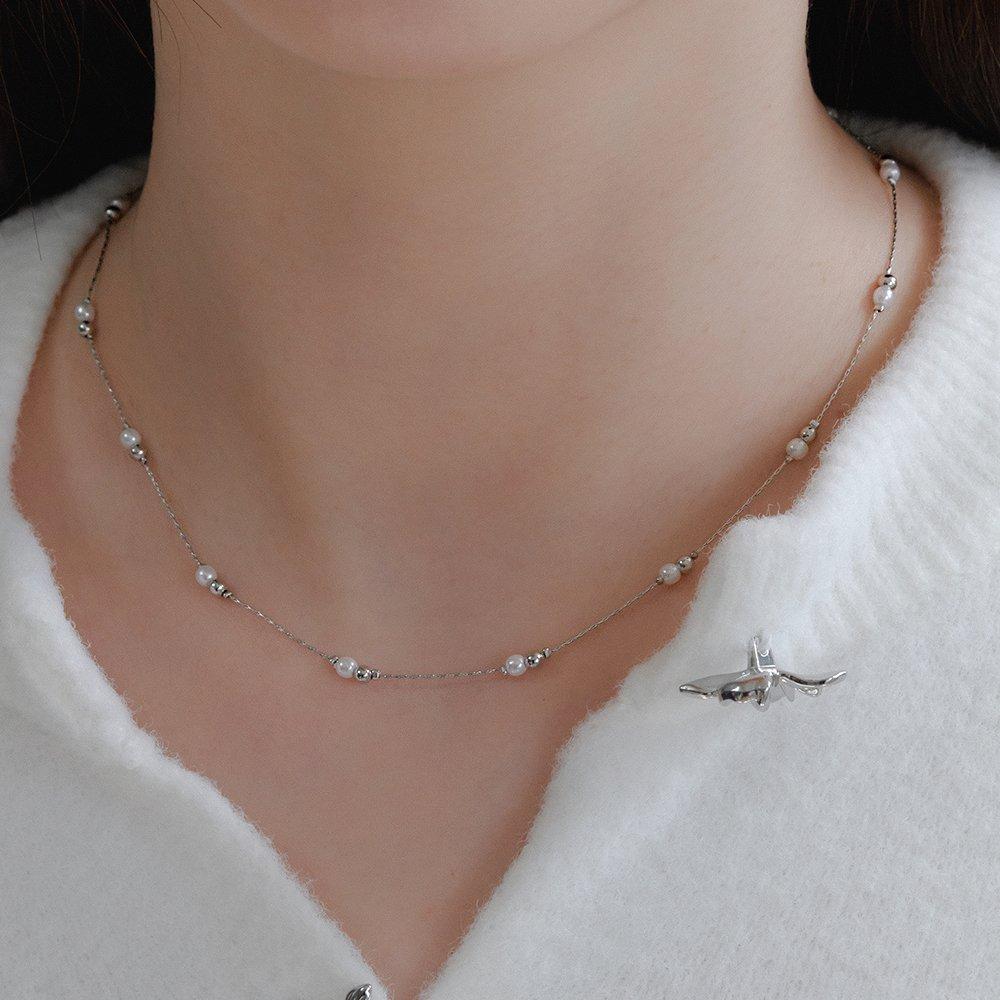 [Onyu wearing] Prn282 Iceing Ball Chain Necklace